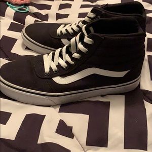 black and white high top vans